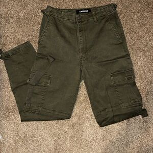 Express Dark Green Cargo Pants for Men